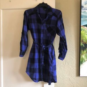 H&M buffalo plaid shirt dress